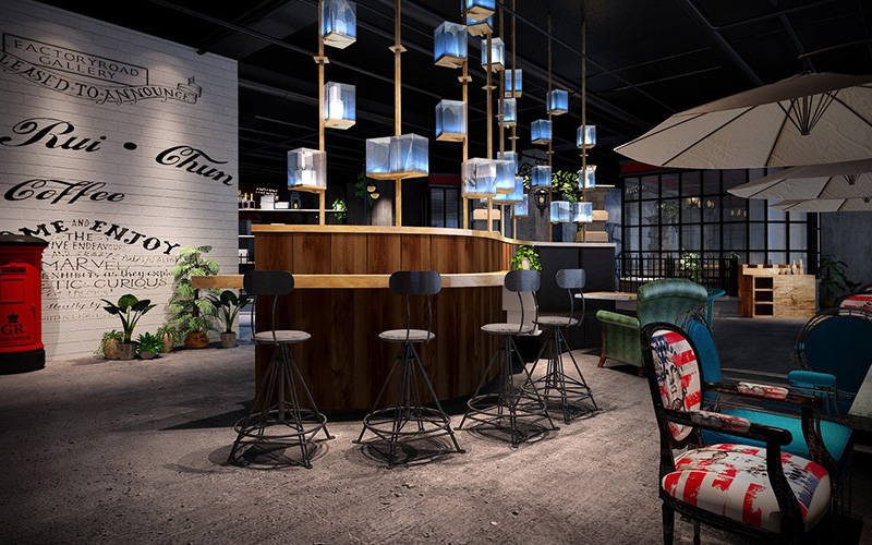 330㎡心·归途主题咖啡馆装修设计