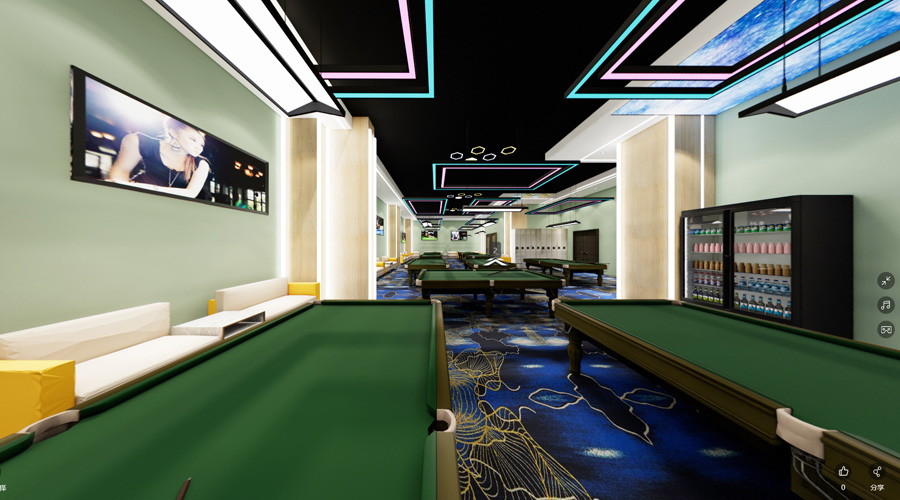 好久不见台球室360°全景案例