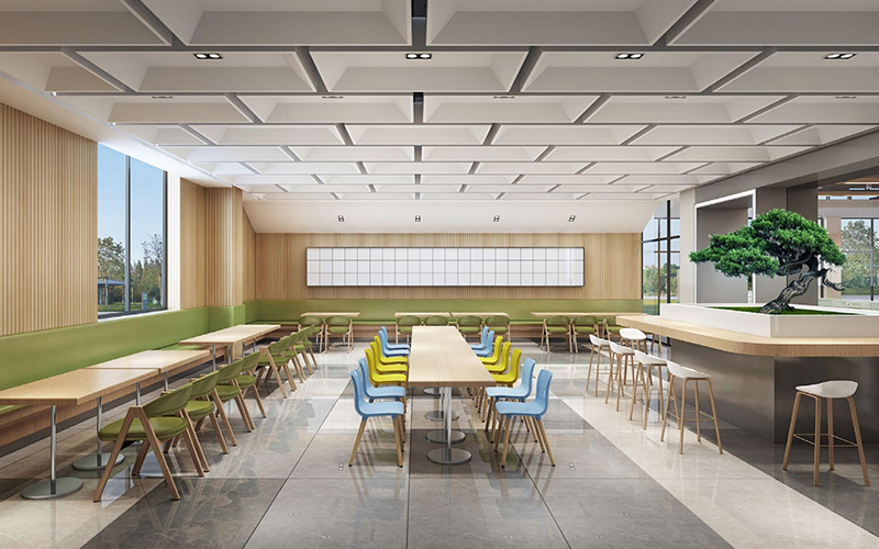 现代风学校食堂餐厅装修设计案例